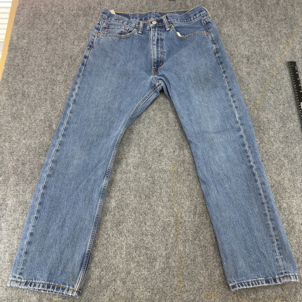 Levis 505 Regular Fit Straight Leg Jeans Medium Wash Blue Size W34 L30